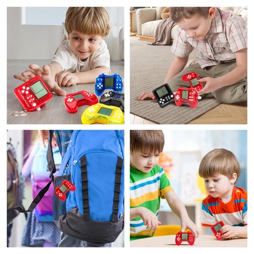 SSRMX 18Pcs Video Game Party Favors for Kids, Arcade Video Game Birthday Supplies Mini Gamer Console Keychain Classroom Prizes for Boys and Girls