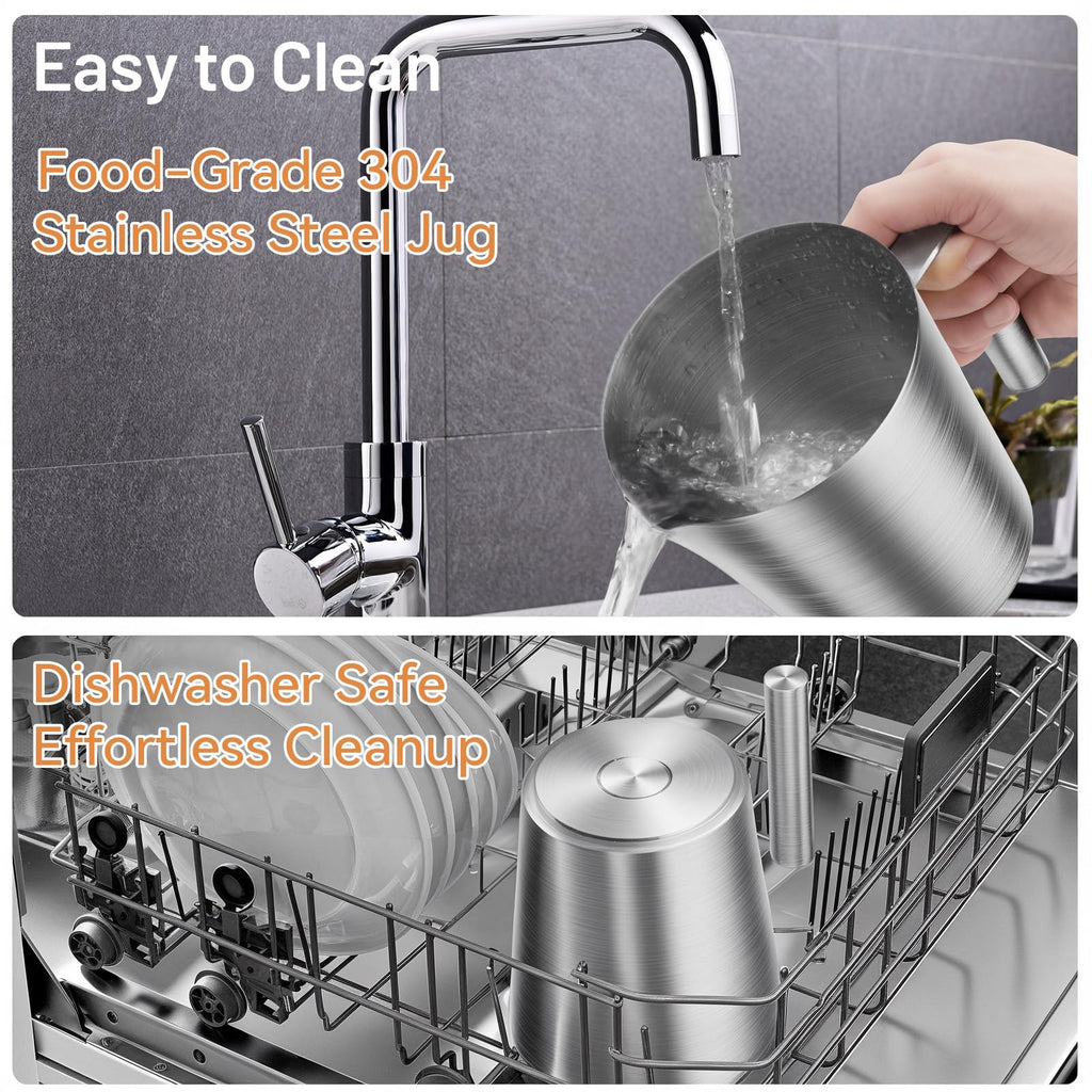 Secura 17oz Electric Milk Frother and Steamer, Stainless Steel Detachable Milk Jug, 4-in-1 Hot & Cold Foam Maker for Latte, Cappuccino & Hot Chocolate, BPA & Teflon-Free, Dishwasher Safe