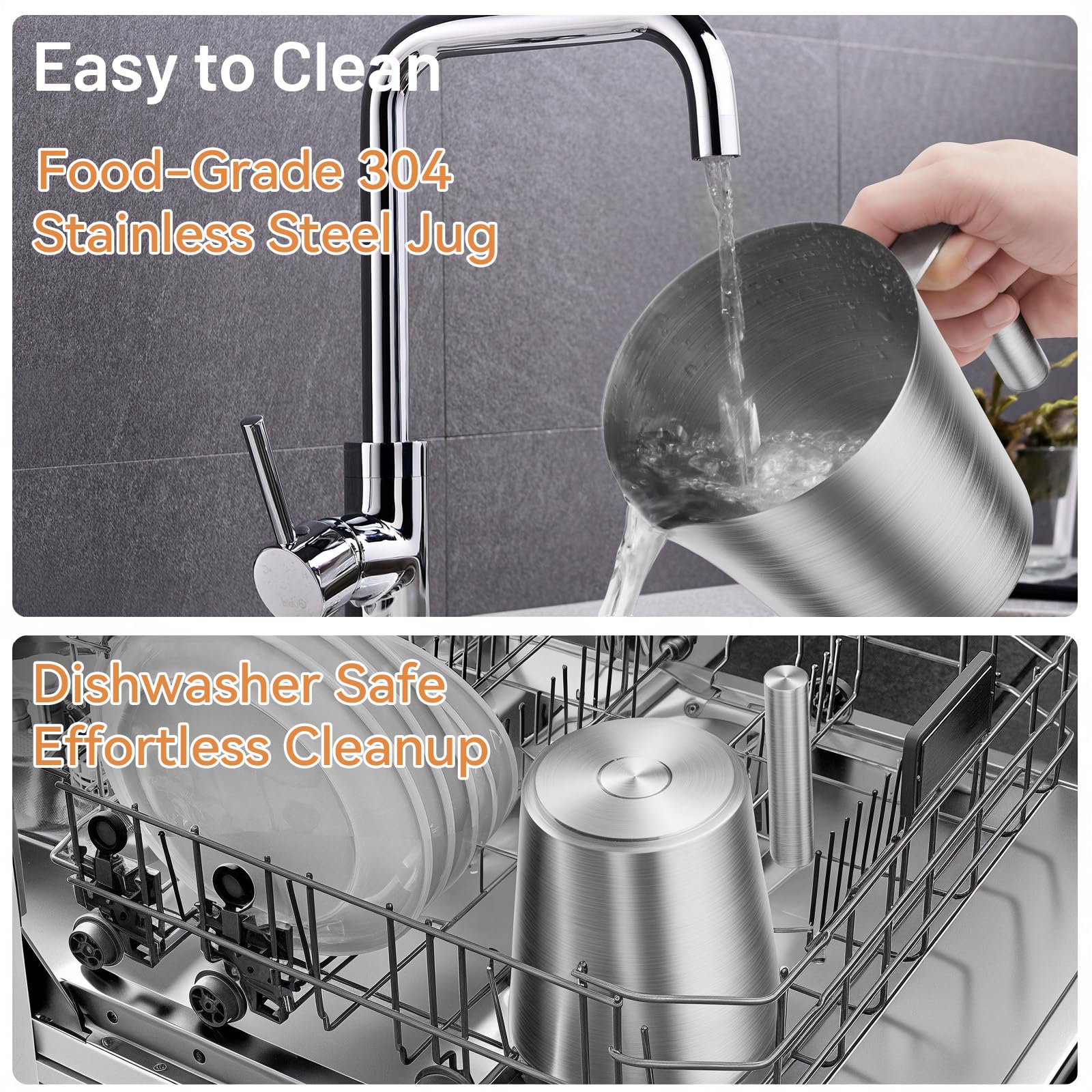 Secura 17oz Electric Milk Frother and Steamer, Stainless Steel Detachable Milk Jug, 4-in-1 Hot & Cold Foam Maker for Latte, Cappuccino & Hot Chocolate, BPA & Teflon-Free, Dishwasher Safe