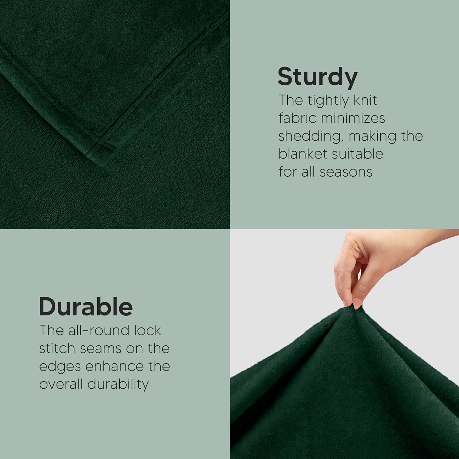 Utopia Bedding Fleece Blanket - Luxury Soft Microfiber | Twin Size 300GSM in Forest Green (60x80 Inch)