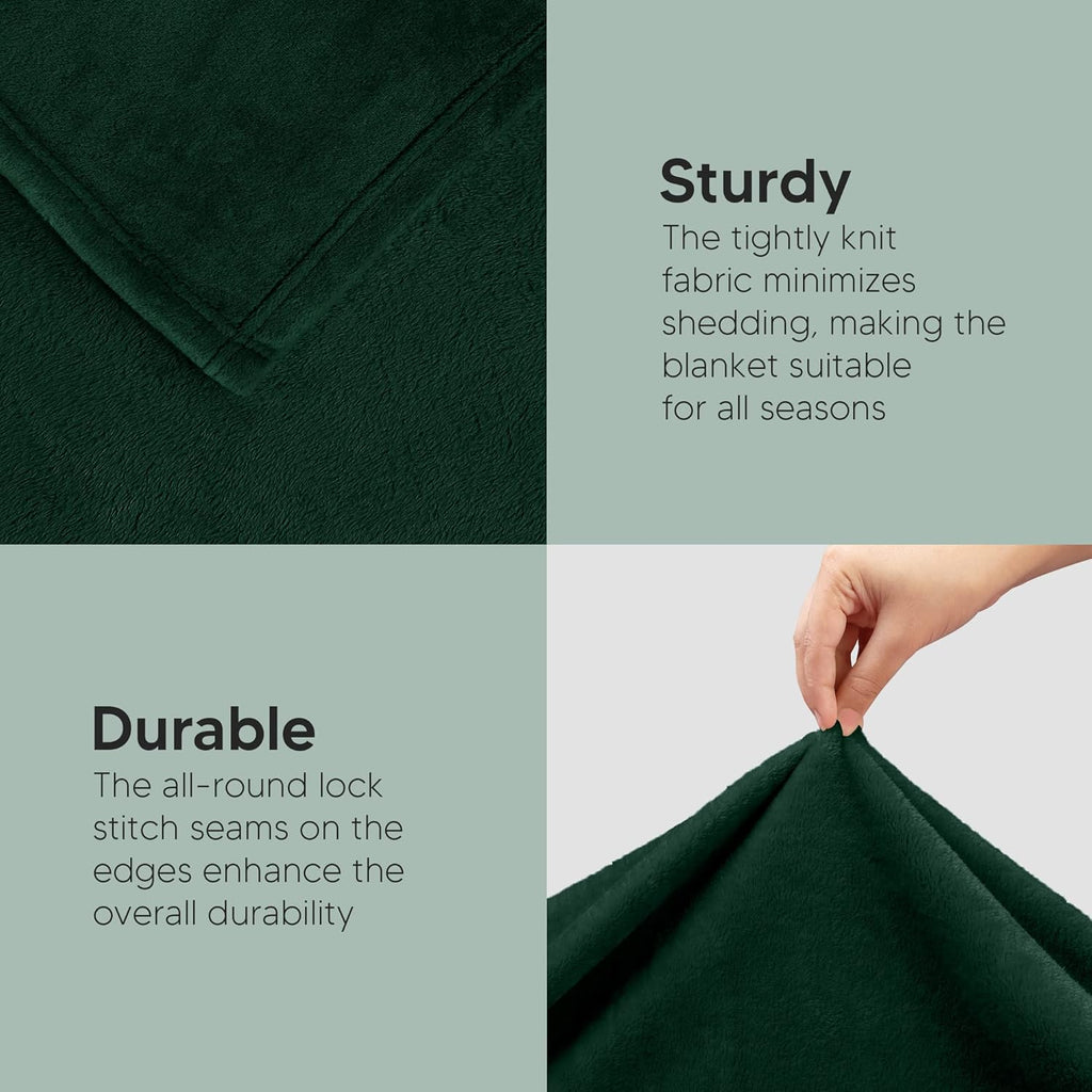 Utopia Bedding Fleece Blanket - King Size Luxury Soft Microfiber in Forest Green (90x102 Inch)