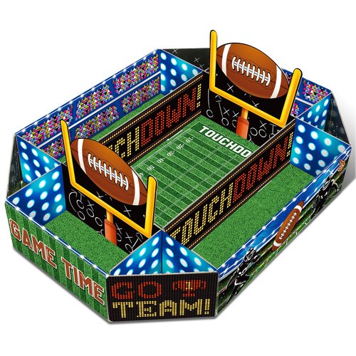 Fullhawl 1 Pcs Football Party Supplies Kit Large Food Serving Tray Football Snack Plates Complete Tailgate Stadium Bowl Kit for Birthday Celebration Table Centerpiece Decorations Favor