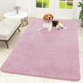 OLANLY Dog Door Mat - Absorbent Non-Slip Chenille Mat for Muddy Paws | 59x35, Dusty Rose Color