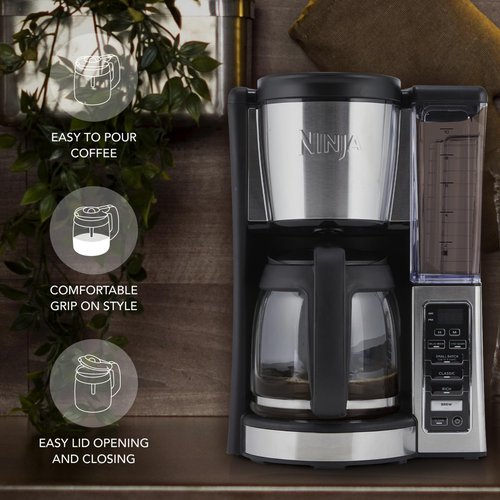 12-Cup Glass Coffee Carafe Replacement Compatible ONLY with Ninja Coffee Brewer Maker Models CE251 CE201 CE201C CE200 CE200C