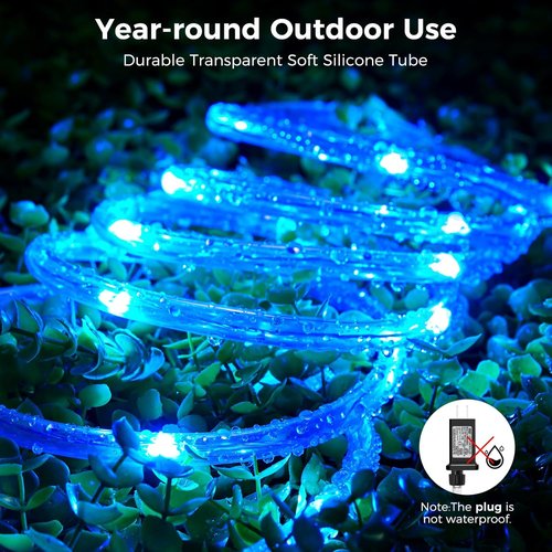 Minetom 33FT Color Changing LED Rope Lights - 100 Waterproof String Lights with Remote | Twinkle Effect for Indoor & Outdoor Decor