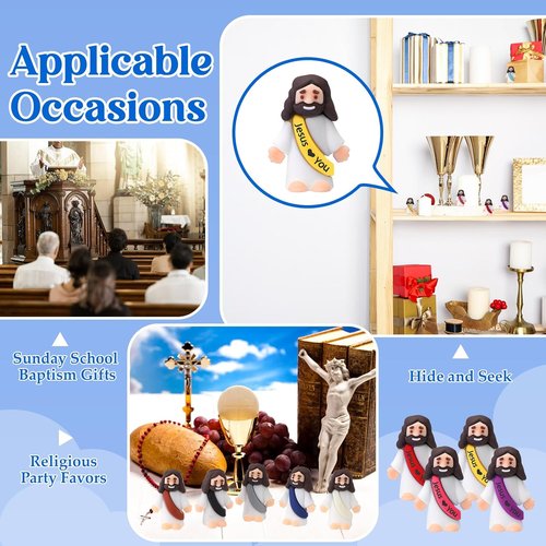 Bememo 100 Pcs Jesus Figures - Original Design Rubber Pocket Toys for Sunday School & Gifts | Bright Colors