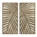 Madison Park Wall Décor for Living Room - Birch Palms Botanical Two-Tone, Home Accent Modern Kitchen Dining Decoration, Ready to Hang 2-Piece Wood Panel Set for Bedroom, 16"W x 32"H, Dark Palm