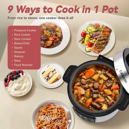 Instant Pot Electric Pressure Cooker - 6 Qt Programmable with Touchscreen & 9 Functions | 1000W Silver