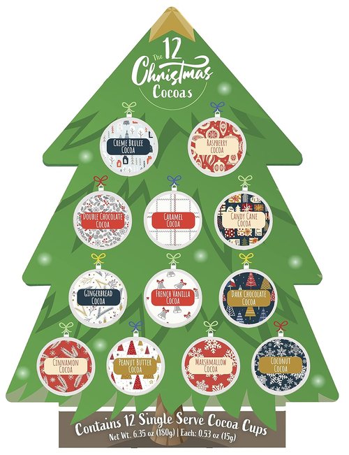 Christmas Cocoa Gift - 12 Single Serve Hot Chocolate Pods for Keurig K-Cup | Holiday Gift Box Set