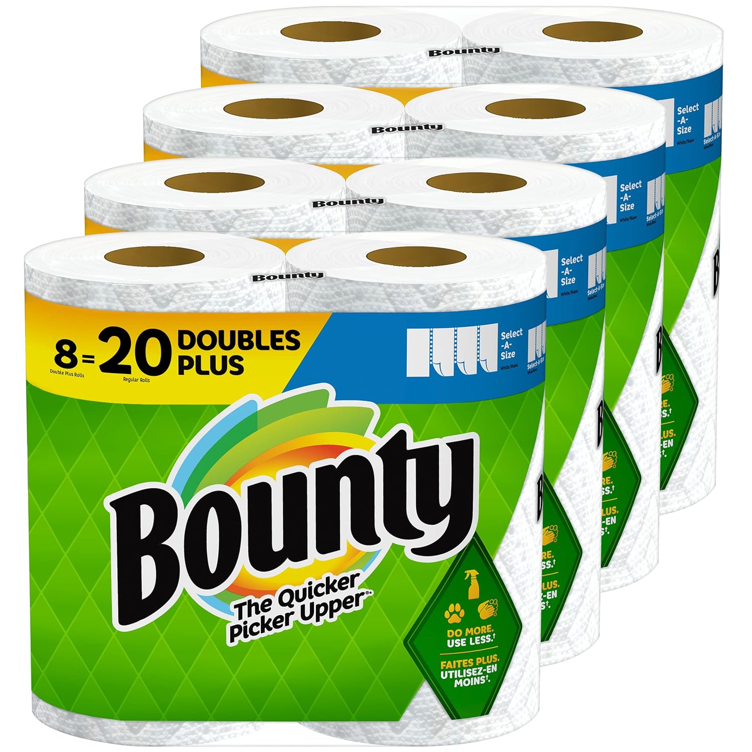 Select-A-Size Paper Towels - 8 Double Plus Rolls | Equivalent to 20 Regular Rolls, White