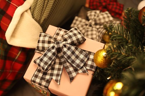 VATIN 2-1/2 Inch x Continuous 10 Yards Black and White Buffalo Plaid Wired Ribbon,Ribbon for Big Bow,Wreath,Tree Decoration,Outdoor Decoration