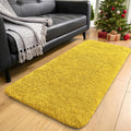 OLANLY Runner Rugs - Soft, Machine Washable Shaggy Carpet for Hallways & Bedrooms | Yellow 2x4 ft