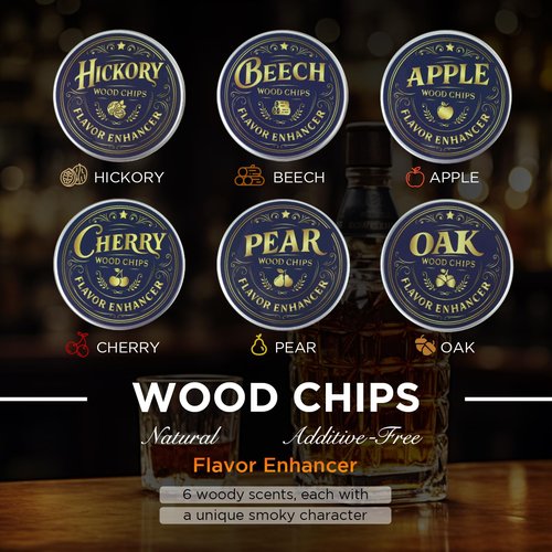 Electric Whiskey Smoker Kit with 0-60s Adjustable Timer, No Butane Needed, Cocktail Bourbon Drink Smoker Infuser Kit Smoke Whisky Set - 6 Wood Chips Flavors, Birthday Gifts for Men,Dad,Husband, Square