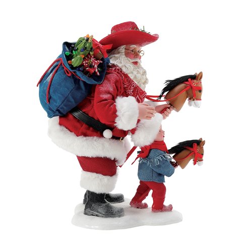 Department 56 Possible Dreams Sports and Leisure Santa Cowboy Round Up Figurine, 11 Inch, Multicolor
