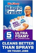 Mr. Clean Magic Eraser - Ultra Foamy All-Purpose Cleaner Sponge - 5 Count for Kitchen & Bathroom
