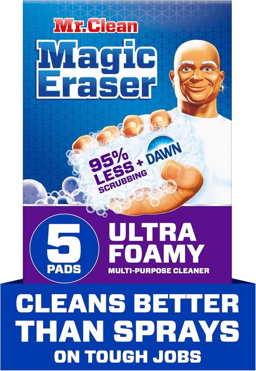 Mr. Clean Magic Eraser - Ultra Foamy All-Purpose Cleaner Sponge - 5 Count for Kitchen & Bathroom