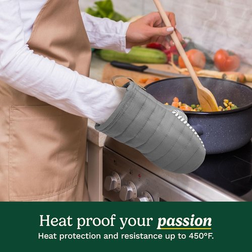 Cuisinart Mini Oven Mitts - Heat-Resistant 5.5” x 8” Kitchen Mitts with Non-Slip Silicone | Durable Cooking Set