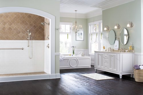 Moen Glenshire Brushed Nickel 26-Inch x 22-Inch Frameless Pivoting Bathroom Mirror, Oval Tilting Wall Mounted Setup, DN2692BN