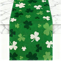 St. Patrick's Day Table Runner 72 x 13 Inch St. Patrick's Day Table Centerpieces Cover White Green Shamrocks Theme Decor for Irish Holiday Celebration, Home, Party, Saint Patricks Decorations
