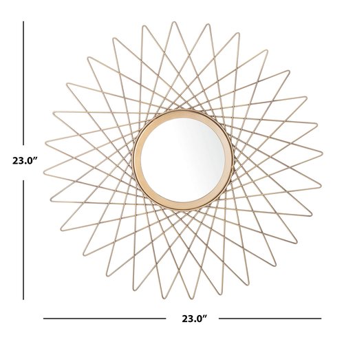 SAFAVIEH Home Bilsons Gold Sunburst Round 23-inch Decorative Accent Mirror
