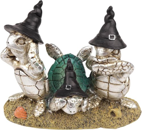 Needzo Turtle Figurine - Hear See Speak No Evil Halloween Decoration | 4.5 x 4 Inches