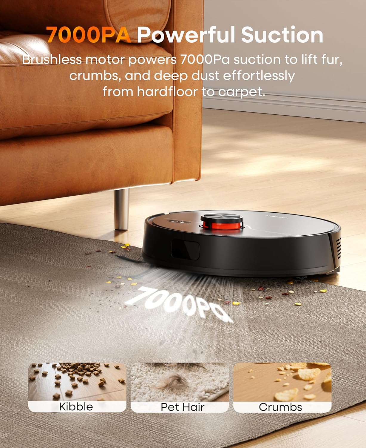 Skiennix Robot Vacuum and Mop Combo - Self-Emptying 7000Pa Cleaner with LiDAR Navigation | 180 Mins Run Time, Home Mapping for Pet Hair and Hard Floors