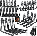 Housolution Steel Garage Hooks - Heavy Duty Wall Mount Organizer for Bikes, Tools & Ladders - 30 Pack, Black
