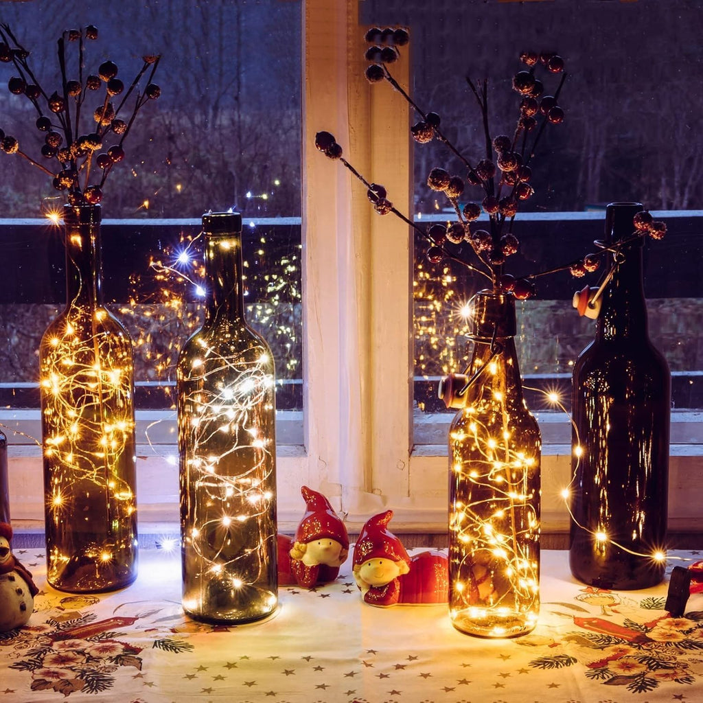 Skiennix Fairy Lights - 40ft 100 LED Indoor Outdoor String Lights with Remote & Timer | Warm White