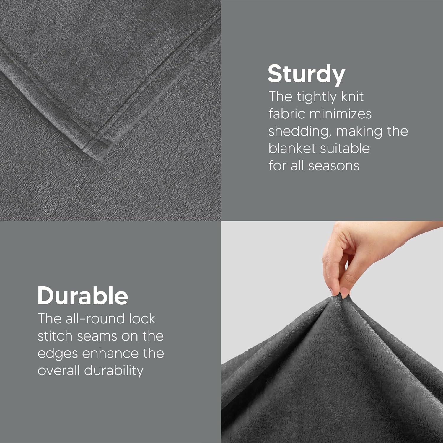 Utopia Bedding Fleece Blanket - Twin XL Grey 300GSM Luxury Soft Microfiber | Anti-Static Fuzzy Comfort (90x76 Inch)