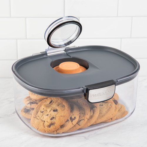 Progressive ProKeeper International Airtight Food Storage Container with Terracotta Disk for Freshness, Stackable & Dishwasher Safe, Ideal for Cookies, Baked Goods, & More, 3 Quart