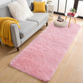 OLANLY 2x8 Soft Fluffy Machine Washable Runner Rug - Ideal for Hallway, Bedroom, Nursery, Pink Decor