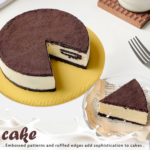 Bekoetoz 40 Pack Cake Boards Round 10 Inch Disposable Cake Plate Corrugated Cardboard Circles Cake Base Decorating Supplies (Gold 10")