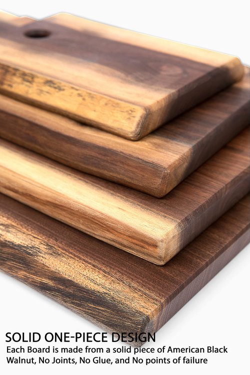 Live Edge Black Walnut Cutting Board 8" x 12" – Handcrafted by American Amish – Reversible, Durable, Unique Hardwood Slab – Food-Safe Finish – Premium Charcuterie & Serving Board