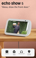 Echo Show 5 (3rd Gen) - Smart Display with Blink Mini Camera | Glacier White
