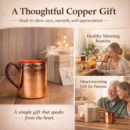 CigeZaus 18.6oz Pure Copper Mug with Lid – Hand-Hammered Solid Copper Tumbler for Drinking Water, Detox & Wellness – Ayurvedic Gift for Yoga, Meditation, or Camping