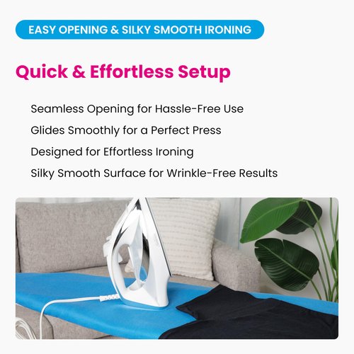 M Maxima | Ironing Board | Size 35x12'' | Retractable Wire Iron Rest | 4 Leg Iron Board | Thick Heavy Padded 4 Layers, Scorch Resistant Foam Cover