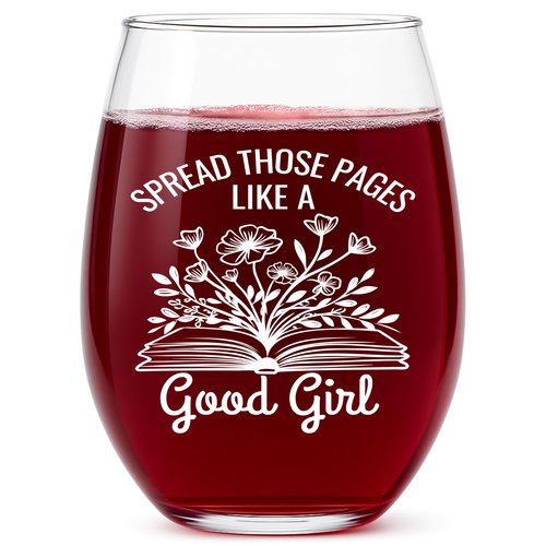 Glassicle Book Lovers Wine Gift – Funny Wine Glass for Women Who Love Spicy Books – Bookish Gift for Readers, Dark Romance BookTok Lover Cup for Her
