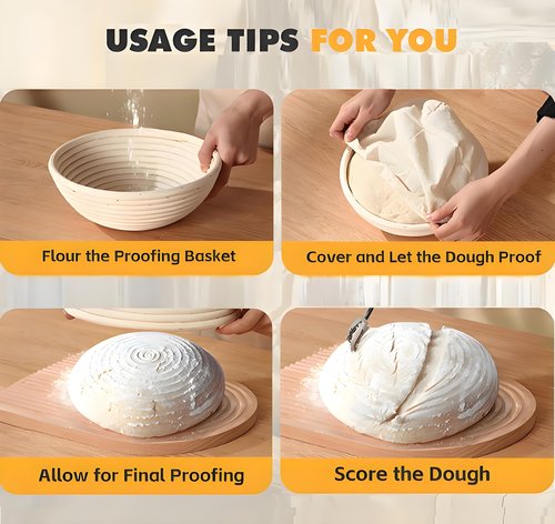 KOACKL Bread Proofing Basket Cloth Liners, 3 Pcs 10 inch Round Bread Proofing Cover, Reusable Sourdough Bread Baking Supplies-Proofing Linen Cloth for Fermented