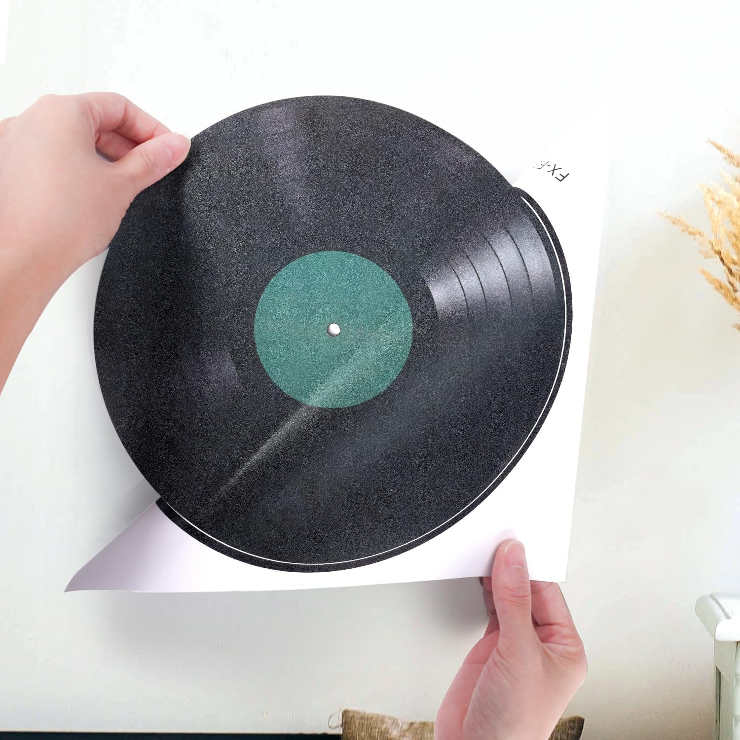 PEUTIER Blank Vinyl Record Wall Decor - 8pcs 8.7 Inch Vintage Album Cover Posters for Music-Themed Room Decor