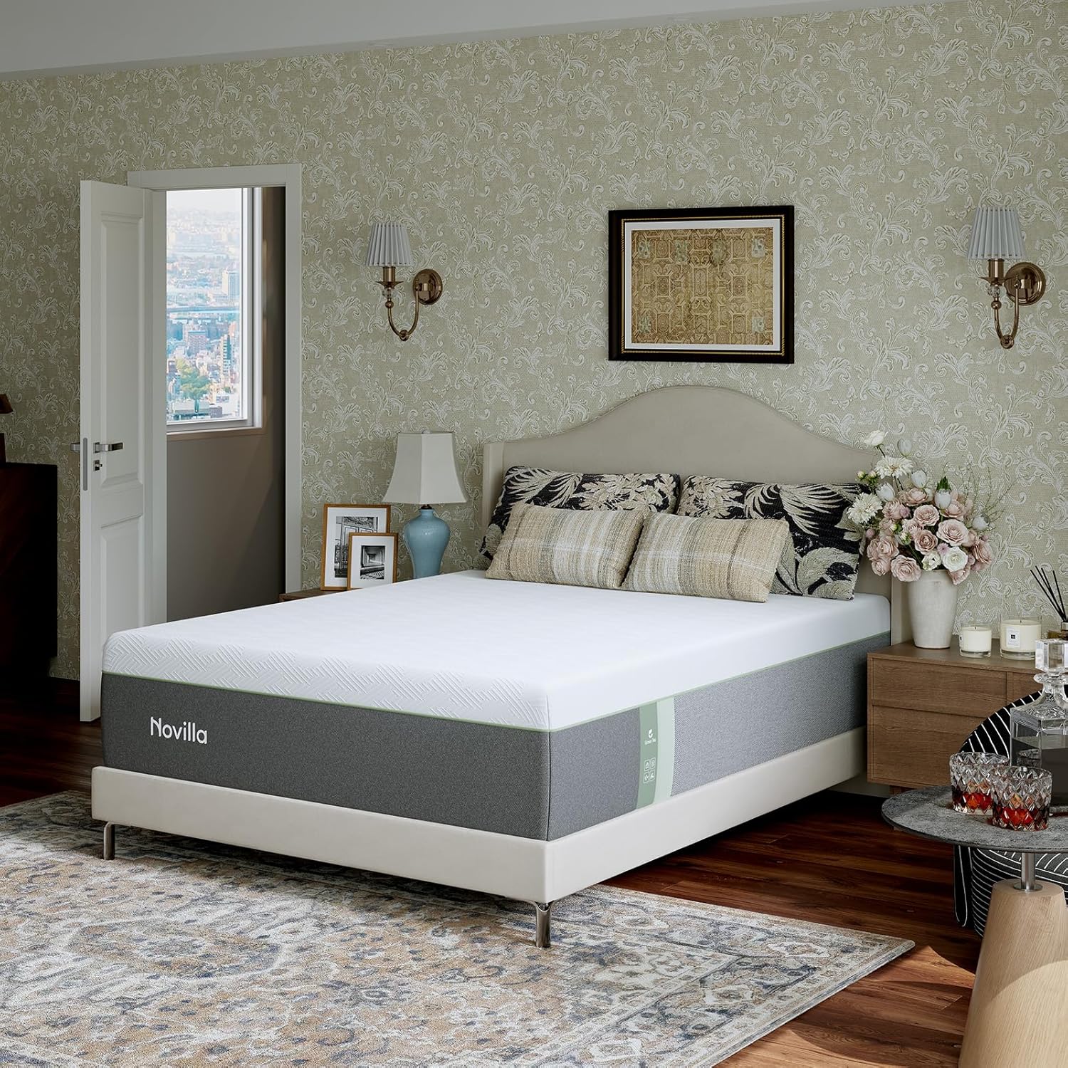 Novilla Bliss Queen Size Memory Foam Mattress - 10 Inch Cool-Touch Nylon Cover for Refreshing Sleep & Pain Relief