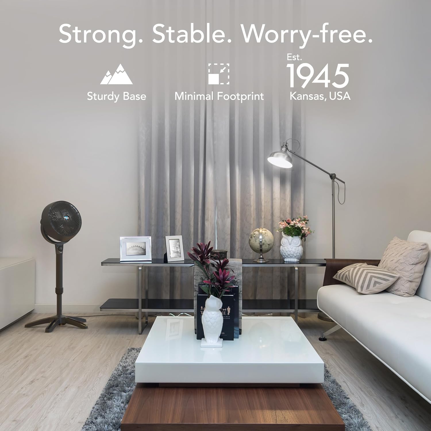 Vornado 683 Pedestal Fan - Powerful 3-Speed Air Circulator with Adjustable Height | Black, 32-38 in