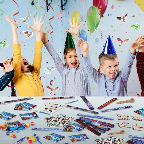 Vanblue 122Pcs Dragon Party Favors Dragon Birthday Party Decorations Goodie Bags Stuffers Fillers Gift Bags for Birthday, Themed Party Supplies Classroom Rewards Gifts for Boy Girls