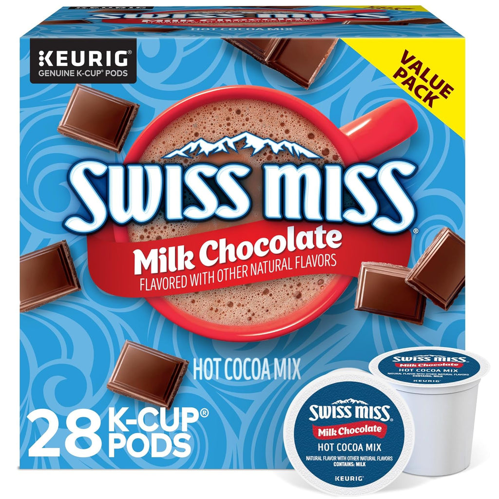 Swiss Miss Hot Cocoa K-Cup Pods - Rich Milk Chocolate Flavor | 28 Single-Serve Cups