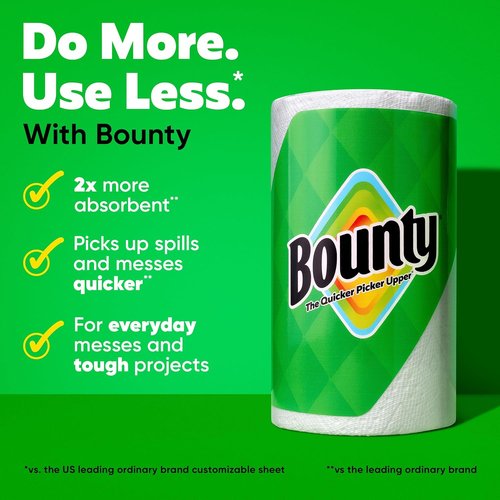 Bounty Select-A-Size Paper Towels - Ultra-Absorbent White Mega Rolls | 2 Rolls = 8 Regular Rolls