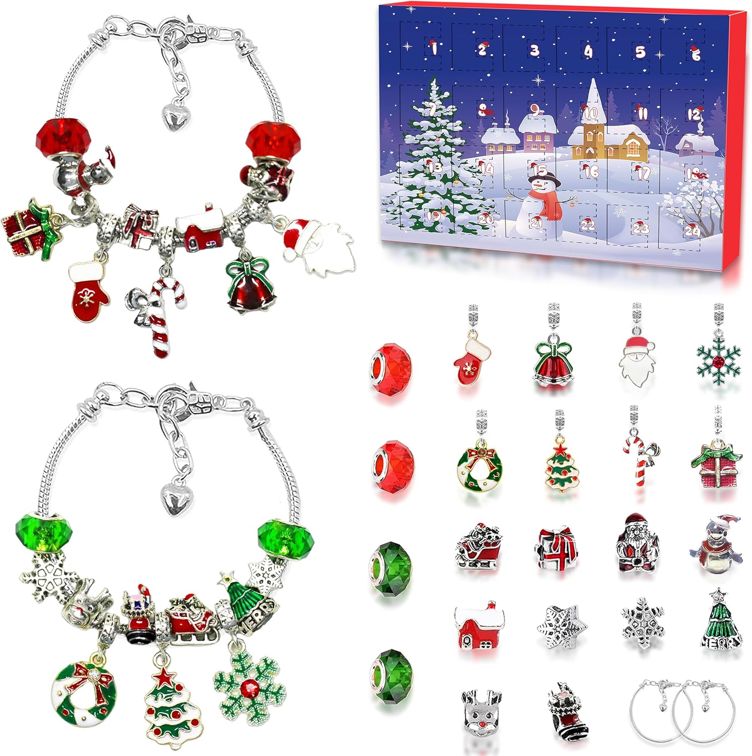Novernat Charm Bracelet Advent Calendar - 24-Day DIY Bracelet Kit for Girls & Teens
