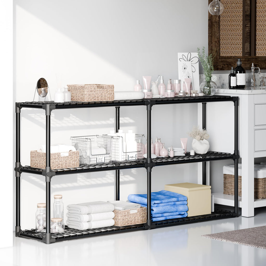 ALTLER 3x2-Shelf Shelving Unit Heavy Duty Standing Storage Shelf Units for Laundry Bathroom Kitchen Pantry Closet