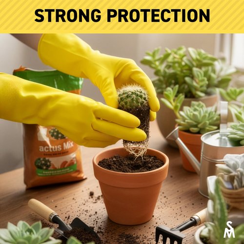 SteadMax 3/6 Pairs Cleaning Gloves, Reusable Natural Rubber Dish Gloves, Waterproof Latex Non-Slip Dishwashing Gloves for Kitchen and Household (Large, 3 Pack)