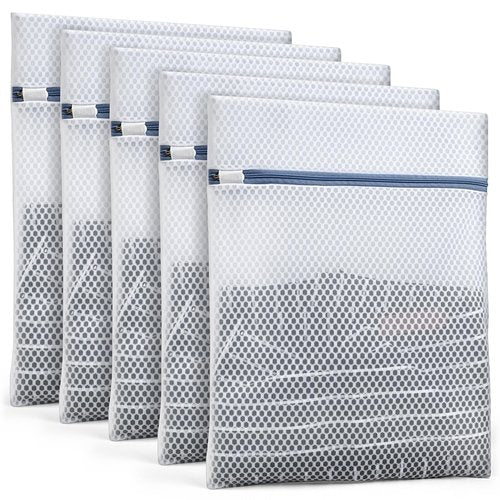Heavy-Duty Honeycomb Mesh Laundry Bags 5-Pack (16x20 Inch) | Delicates Protector for Lingerie & Baby Clothes