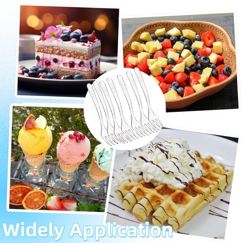 Covzoe 500 Pieces Plastic Mini Forks, 3.7 x 0.6 Inch Clear Small Dessert Forks, Disposable Tiny Appetizer Fork, Exquisite Mini Tasting Forks Utensils for Fruit Cakes Party Serving Supplies