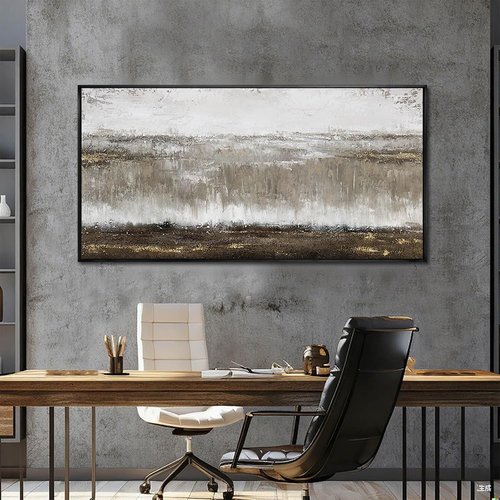 Artexist Textured Canvas Wall Art - Black & Grey Modern Photo Print | 24"x48" Decor for Bedroom & Office